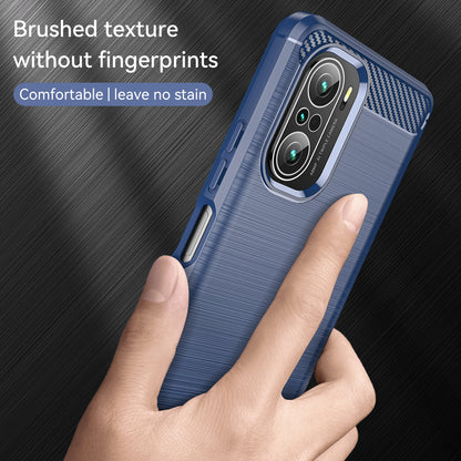 1.8mm Carbon Fiber Texture Brushed Built-in Airbag Back Protector Cover Cellphone TPU Case for Xiaomi Poco F3/Mi 11i/11X/11X Pro/Redmi K40/K40 Pro/K40 Pro+