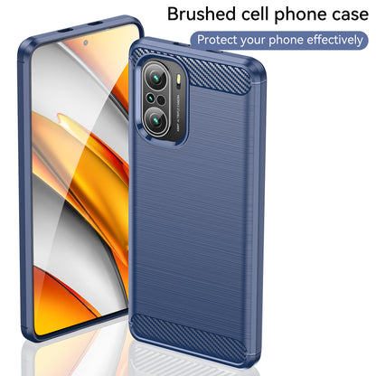 1.8mm Carbon Fiber Texture Brushed Built-in Airbag Back Protector Cover Cellphone TPU Case for Xiaomi Poco F3/Mi 11i/11X/11X Pro/Redmi K40/K40 Pro/K40 Pro+
