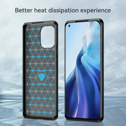 1.8mm For Xiaomi Mi 11 Carbon Fiber Brushed Texture Soft TPU Back Case Mobile Phone Cover