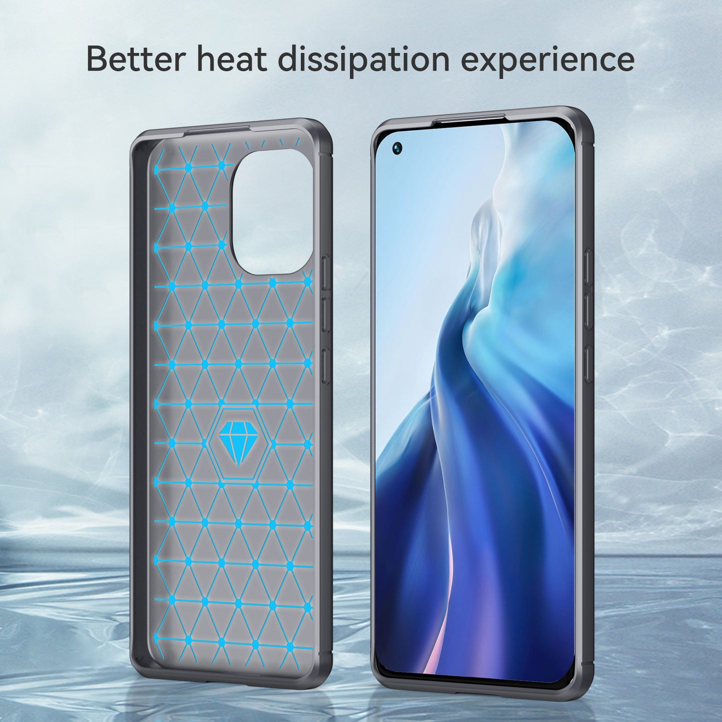 1.8mm For Xiaomi Mi 11 Carbon Fiber Brushed Texture Soft TPU Back Case Mobile Phone Cover