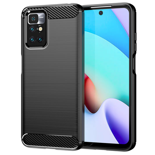 1.8mm Drop Protection Brushed Carbon Fiber Texture TPU Back Case Mobile Phone Cover for Xiaomi Redmi Note 11 4G (MediaTek)/Redmi 10 4G (2021)/Redmi 10 2022 4G/10 Prime