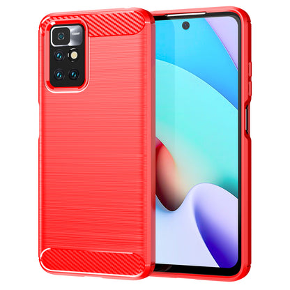 1.8mm Drop Protection Brushed Carbon Fiber Texture TPU Back Case Mobile Phone Cover for Xiaomi Redmi Note 11 4G (MediaTek)/Redmi 10 4G (2021)/Redmi 10 2022 4G/10 Prime