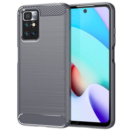 1.8mm Drop Protection Brushed Carbon Fiber Texture TPU Back Case Mobile Phone Cover for Xiaomi Redmi Note 11 4G (MediaTek)/Redmi 10 4G (2021)/Redmi 10 2022 4G/10 Prime