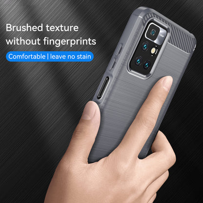1.8mm Drop Protection Brushed Carbon Fiber Texture TPU Back Case Mobile Phone Cover for Xiaomi Redmi Note 11 4G (MediaTek)/Redmi 10 4G (2021)/Redmi 10 2022 4G/10 Prime