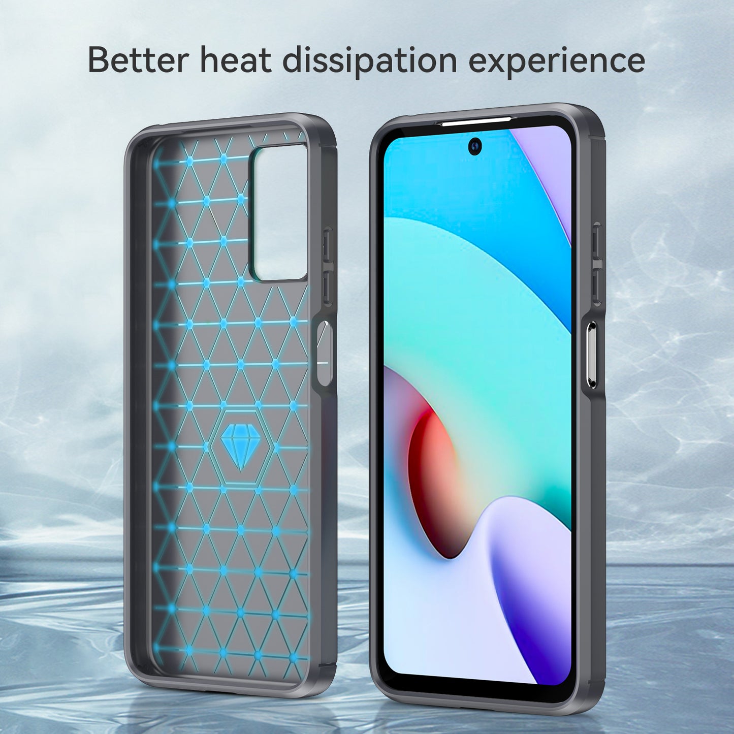 1.8mm Drop Protection Brushed Carbon Fiber Texture TPU Back Case Mobile Phone Cover for Xiaomi Redmi Note 11 4G (MediaTek)/Redmi 10 4G (2021)/Redmi 10 2022 4G/10 Prime