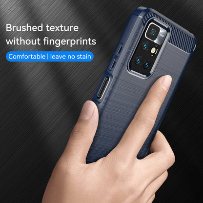 1.8mm Drop Protection Brushed Carbon Fiber Texture TPU Back Case Mobile Phone Cover for Xiaomi Redmi Note 11 4G (MediaTek)/Redmi 10 4G (2021)/Redmi 10 2022 4G/10 Prime