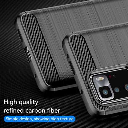 1.8mm Brushed Carbon Fiber Texture TPU Back Case Soft Mobile Phone Cover for Xiaomi Redmi Note 10 Pro 5G (China)/Poco X3 GT