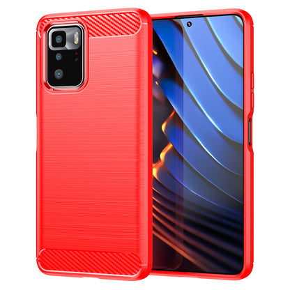 1.8mm Brushed Carbon Fiber Texture TPU Back Case Soft Mobile Phone Cover for Xiaomi Redmi Note 10 Pro 5G (China)/Poco X3 GT