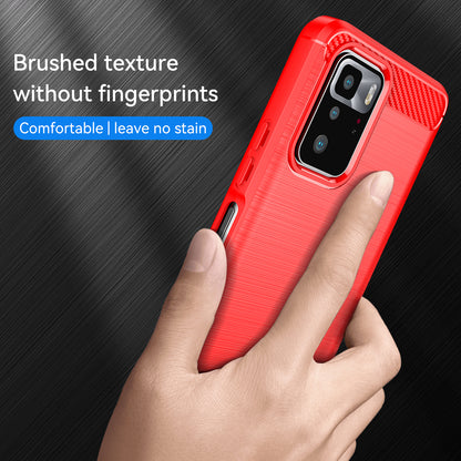 1.8mm Brushed Carbon Fiber Texture TPU Back Case Soft Mobile Phone Cover for Xiaomi Redmi Note 10 Pro 5G (China)/Poco X3 GT