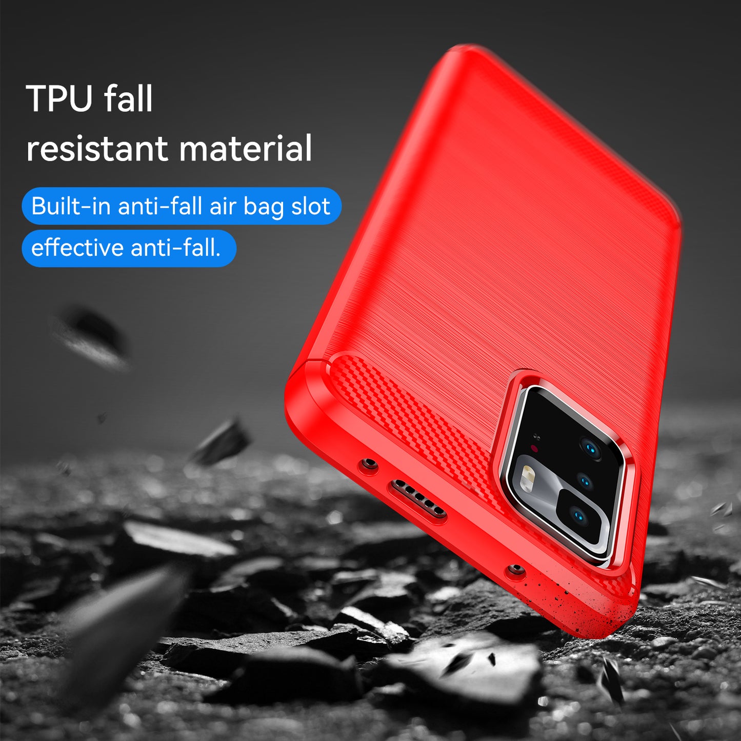1.8mm Brushed Carbon Fiber Texture TPU Back Case Soft Mobile Phone Cover for Xiaomi Redmi Note 10 Pro 5G (China)/Poco X3 GT