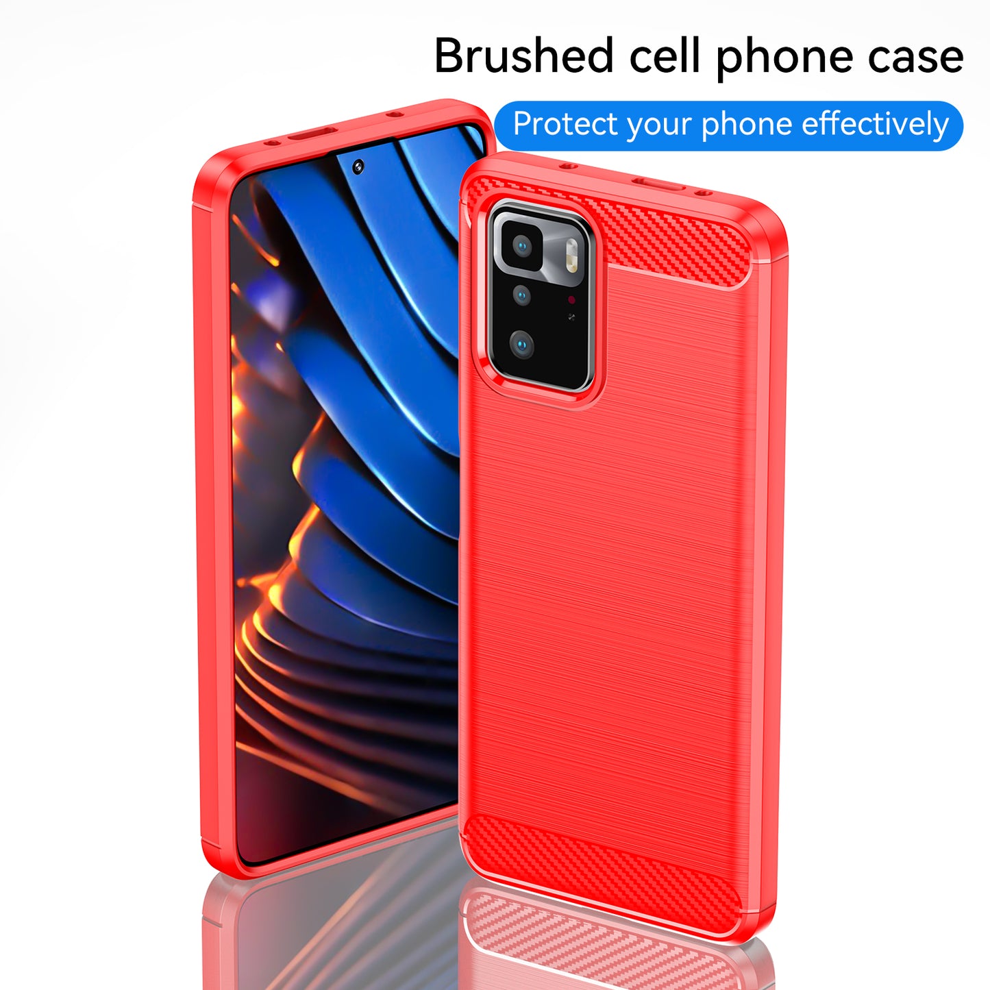1.8mm Brushed Carbon Fiber Texture TPU Back Case Soft Mobile Phone Cover for Xiaomi Redmi Note 10 Pro 5G (China)/Poco X3 GT