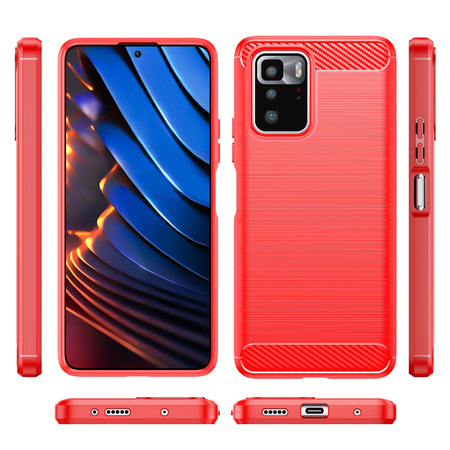 1.8mm Brushed Carbon Fiber Texture TPU Back Case Soft Mobile Phone Cover for Xiaomi Redmi Note 10 Pro 5G (China)/Poco X3 GT