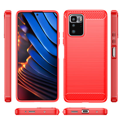 1.8mm Brushed Carbon Fiber Texture TPU Back Case Soft Mobile Phone Cover for Xiaomi Redmi Note 10 Pro 5G (China)/Poco X3 GT