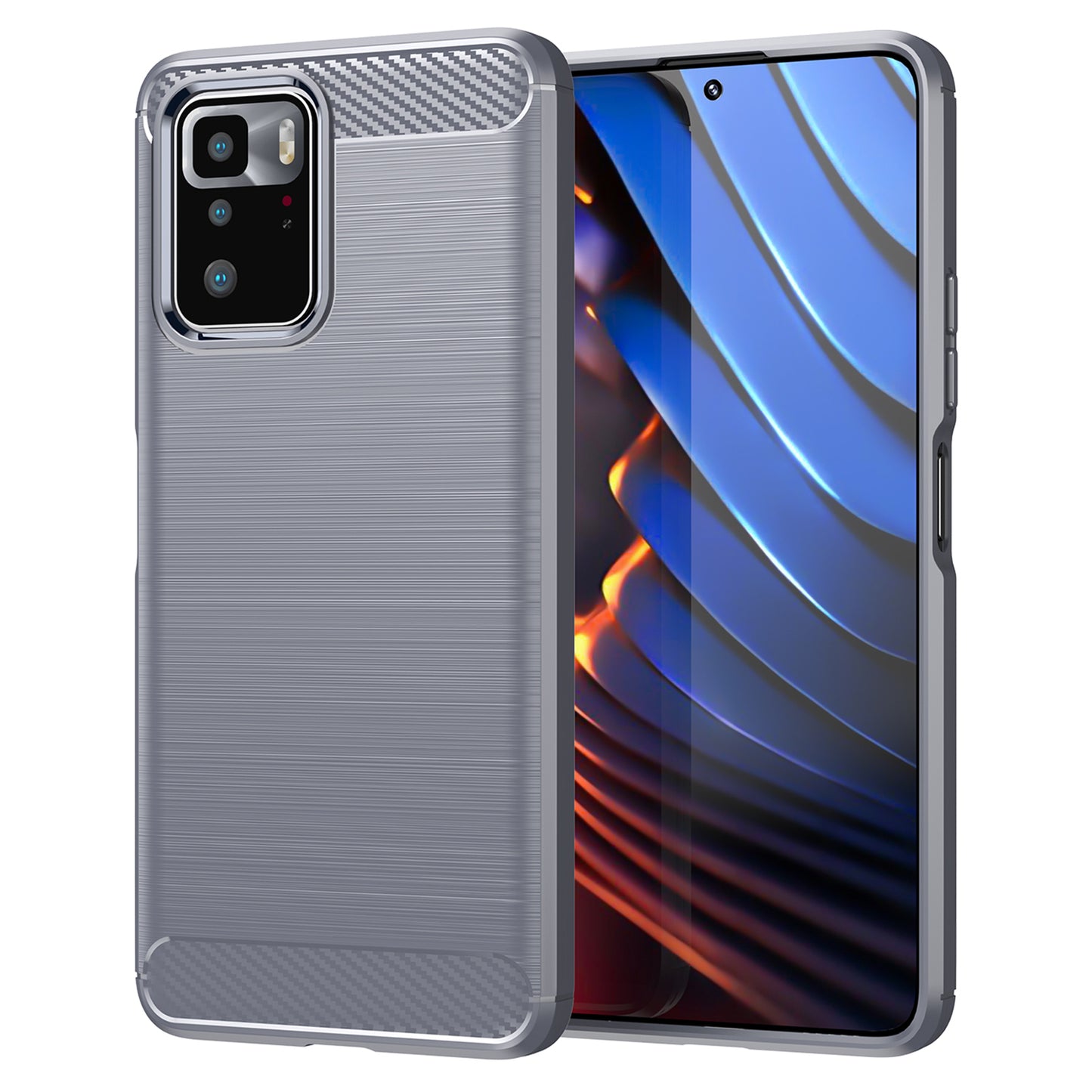 1.8mm Brushed Carbon Fiber Texture TPU Back Case Soft Mobile Phone Cover for Xiaomi Redmi Note 10 Pro 5G (China)/Poco X3 GT