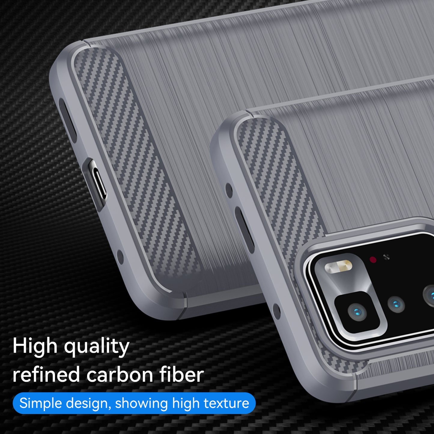1.8mm Brushed Carbon Fiber Texture TPU Back Case Soft Mobile Phone Cover for Xiaomi Redmi Note 10 Pro 5G (China)/Poco X3 GT