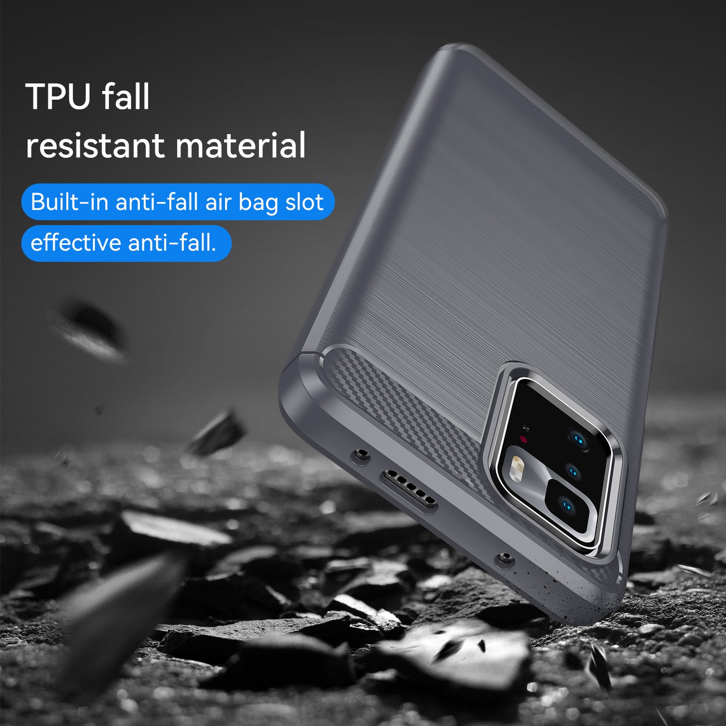 1.8mm Brushed Carbon Fiber Texture TPU Back Case Soft Mobile Phone Cover for Xiaomi Redmi Note 10 Pro 5G (China)/Poco X3 GT