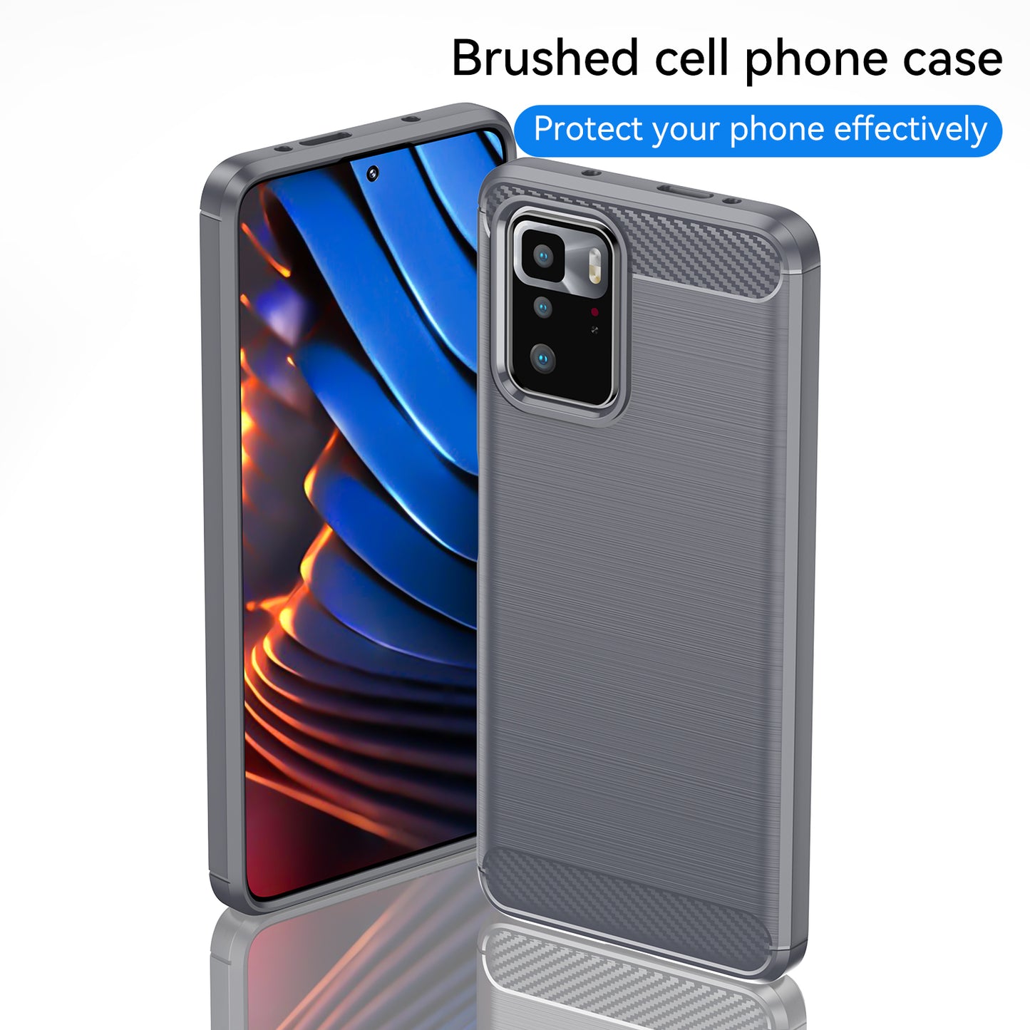 1.8mm Brushed Carbon Fiber Texture TPU Back Case Soft Mobile Phone Cover for Xiaomi Redmi Note 10 Pro 5G (China)/Poco X3 GT