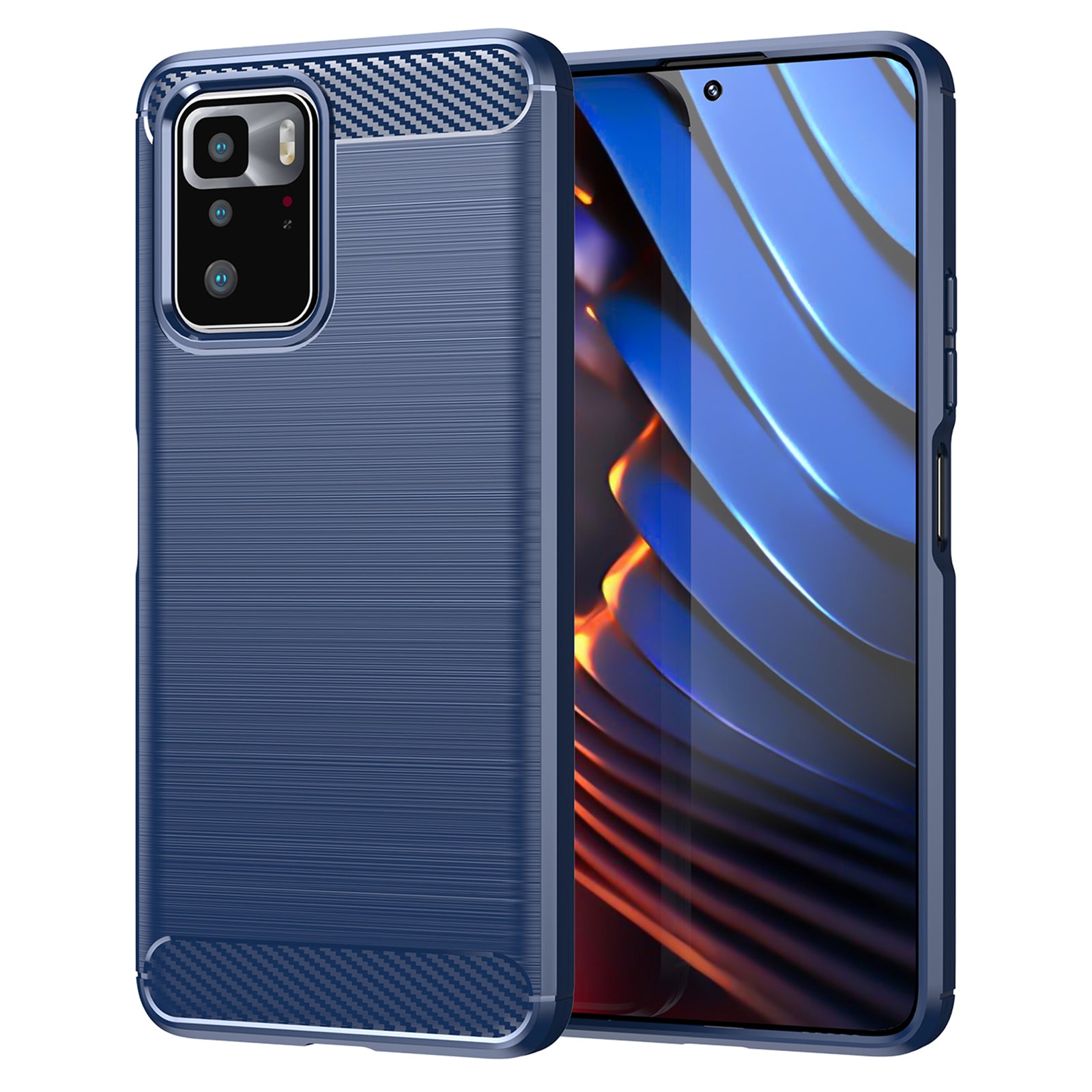 1.8mm Brushed Carbon Fiber Texture TPU Back Case Soft Mobile Phone Cover for Xiaomi Redmi Note 10 Pro 5G (China)/Poco X3 GT
