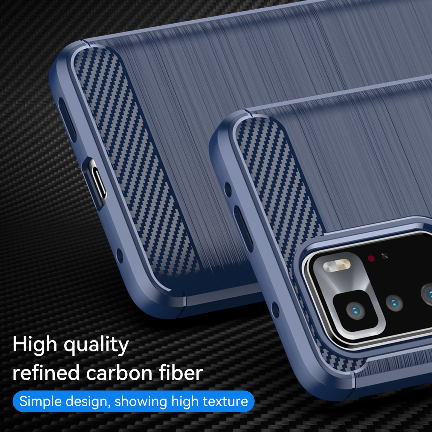 1.8mm Brushed Carbon Fiber Texture TPU Back Case Soft Mobile Phone Cover for Xiaomi Redmi Note 10 Pro 5G (China)/Poco X3 GT