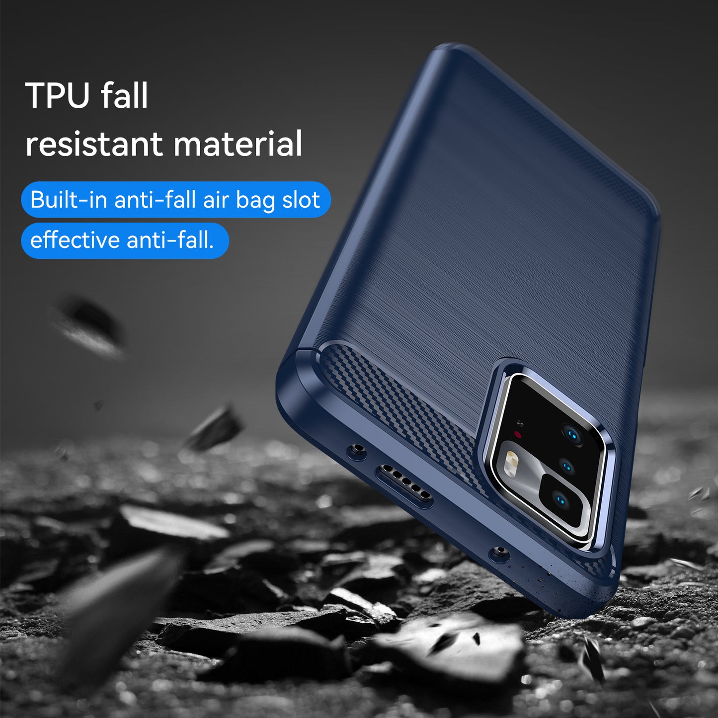 1.8mm Brushed Carbon Fiber Texture TPU Back Case Soft Mobile Phone Cover for Xiaomi Redmi Note 10 Pro 5G (China)/Poco X3 GT