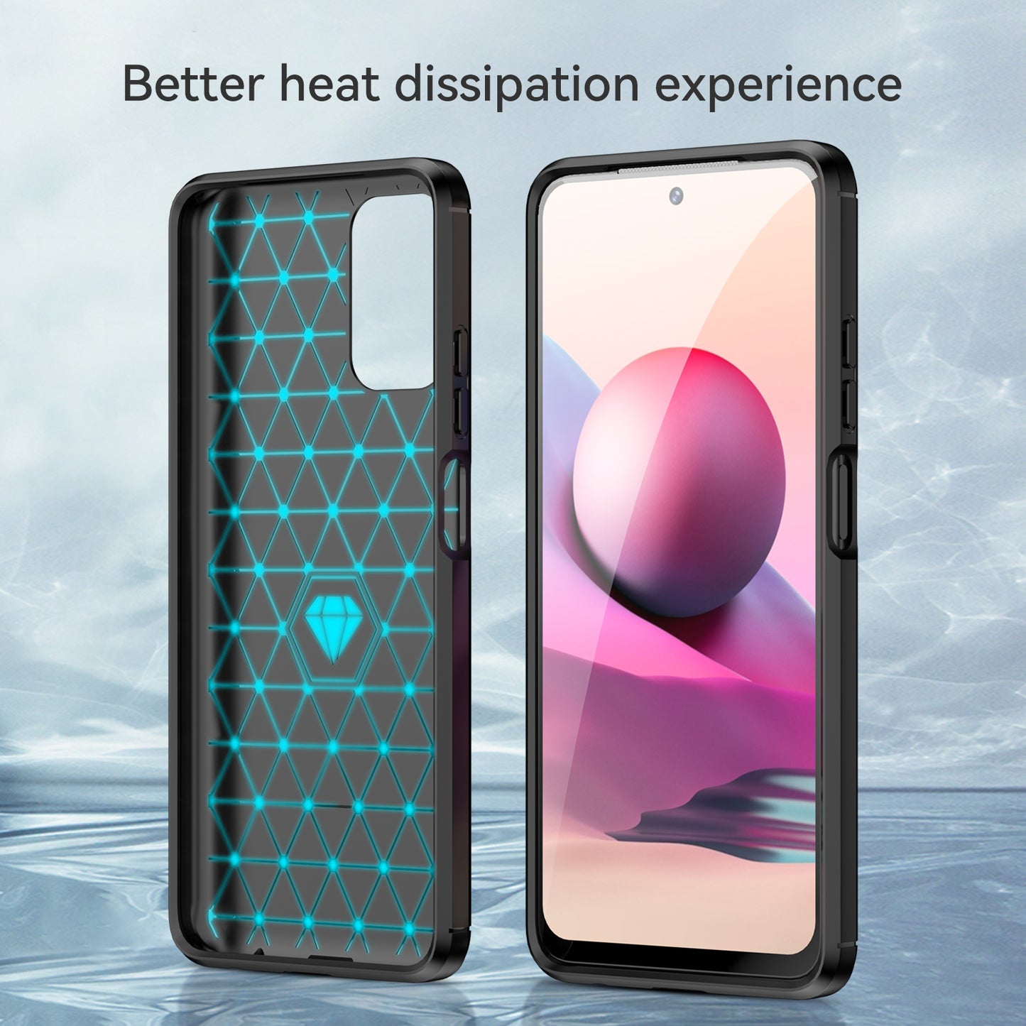 1.8mm All-round Shockproof Brushed Carbon Fiber Texture TPU Back Case Mobile Phone Cover for Xiaomi Poco M5s 4G / Redmi Note 10 4G / Redmi Note 10S 4G