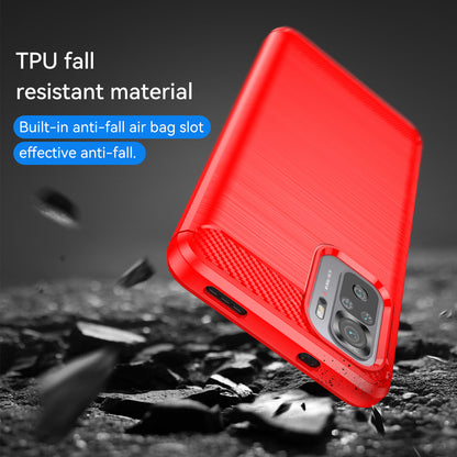 1.8mm All-round Shockproof Brushed Carbon Fiber Texture TPU Back Case Mobile Phone Cover for Xiaomi Poco M5s 4G / Redmi Note 10 4G / Redmi Note 10S 4G