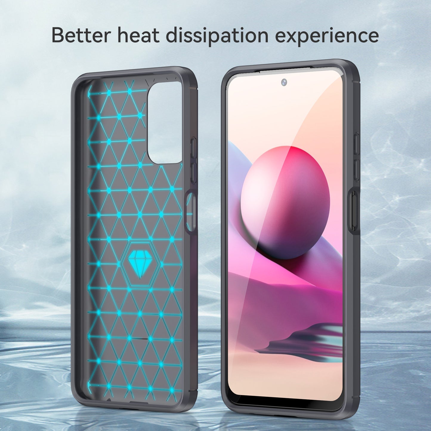1.8mm All-round Shockproof Brushed Carbon Fiber Texture TPU Back Case Mobile Phone Cover for Xiaomi Poco M5s 4G / Redmi Note 10 4G / Redmi Note 10S 4G