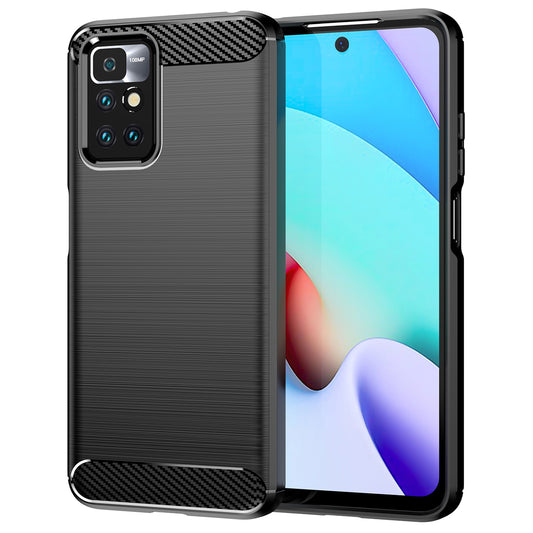 1.8mm Stain-resistant Brushed Carbon Fiber Texture TPU Back Case Mobile Phone Cover for Xiaomi Redmi Note 11 4G (MediaTek)/Redmi 10 4G (2021)/Redmi 10 2022 4G/10 Prime