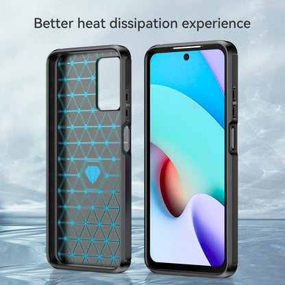 1.8mm Stain-resistant Brushed Carbon Fiber Texture TPU Back Case Mobile Phone Cover for Xiaomi Redmi Note 11 4G (MediaTek)/Redmi 10 4G (2021)/Redmi 10 2022 4G/10 Prime