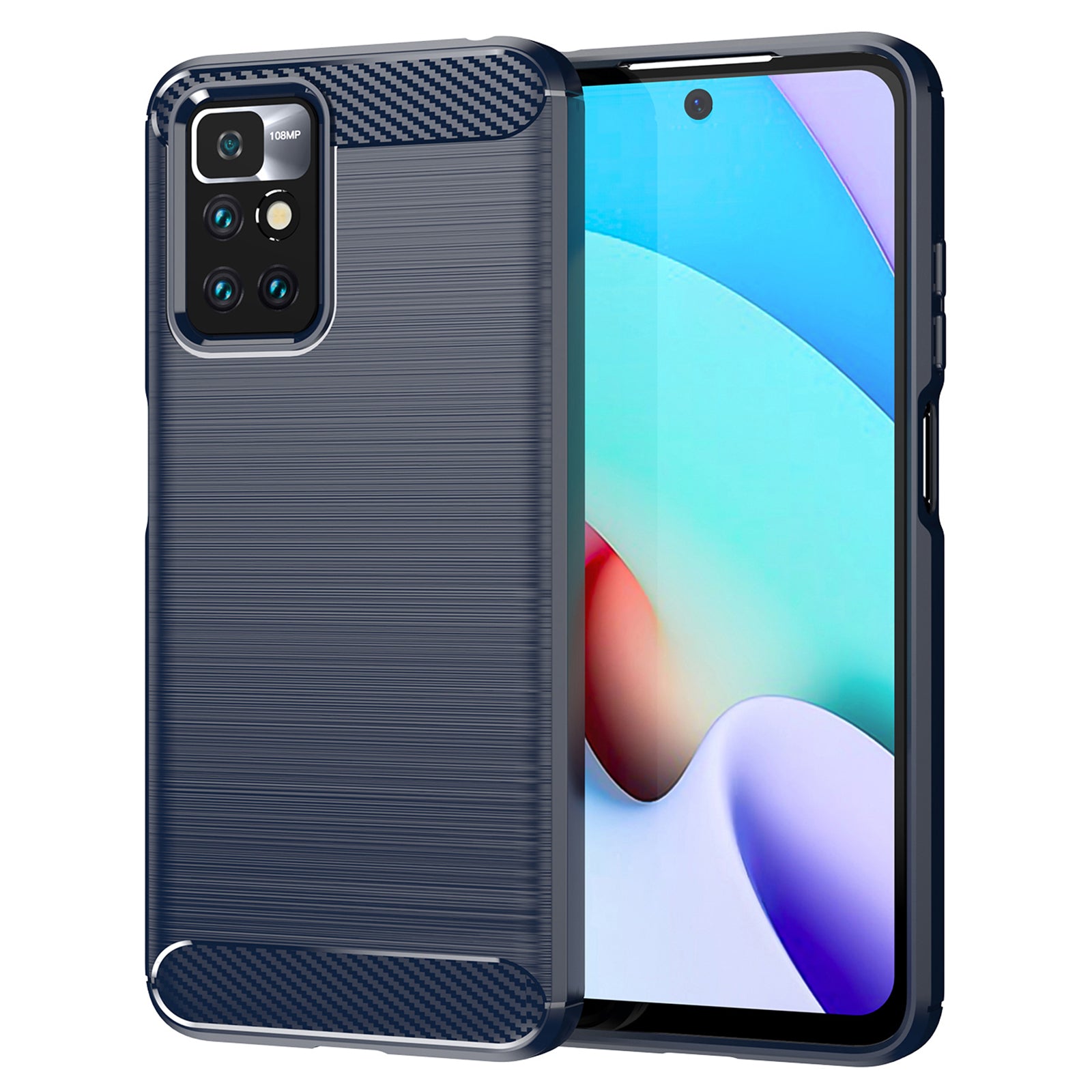 1.8mm Stain-resistant Brushed Carbon Fiber Texture TPU Back Case Mobile Phone Cover for Xiaomi Redmi Note 11 4G (MediaTek)/Redmi 10 4G (2021)/Redmi 10 2022 4G/10 Prime