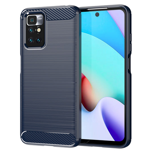 1.8mm Stain-resistant Brushed Carbon Fiber Texture TPU Back Case Mobile Phone Cover for Xiaomi Redmi Note 11 4G (MediaTek)/Redmi 10 4G (2021)/Redmi 10 2022 4G/10 Prime