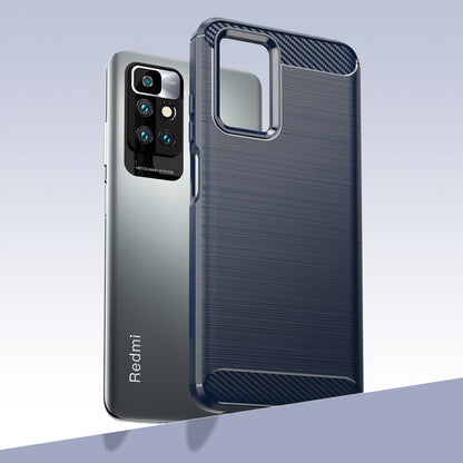 1.8mm Stain-resistant Brushed Carbon Fiber Texture TPU Back Case Mobile Phone Cover for Xiaomi Redmi Note 11 4G (MediaTek)/Redmi 10 4G (2021)/Redmi 10 2022 4G/10 Prime