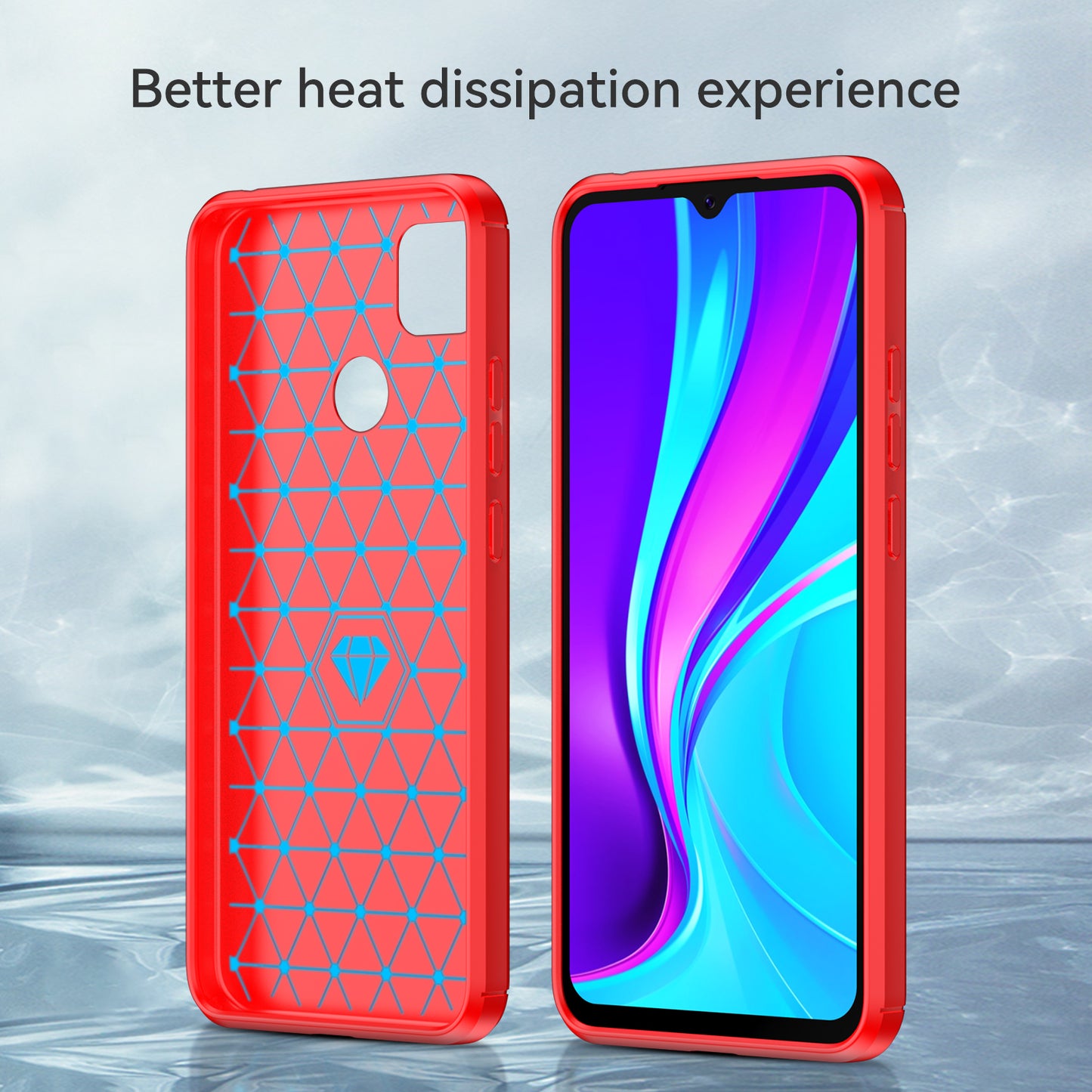 1.8mm Brushed Carbon Fiber Texture TPU Back Case Anti-fall Mobile Phone Cover for Xiaomi Poco C3/Poco C31/Redmi 9C/9C NFC/9 (India)/9 Activ
