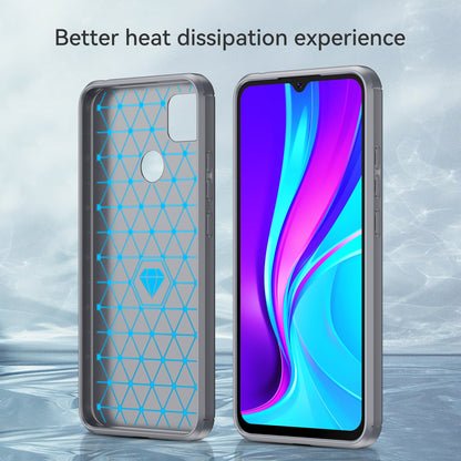 1.8mm Brushed Carbon Fiber Texture TPU Back Case Anti-fall Mobile Phone Cover for Xiaomi Poco C3/Poco C31/Redmi 9C/9C NFC/9 (India)/9 Activ