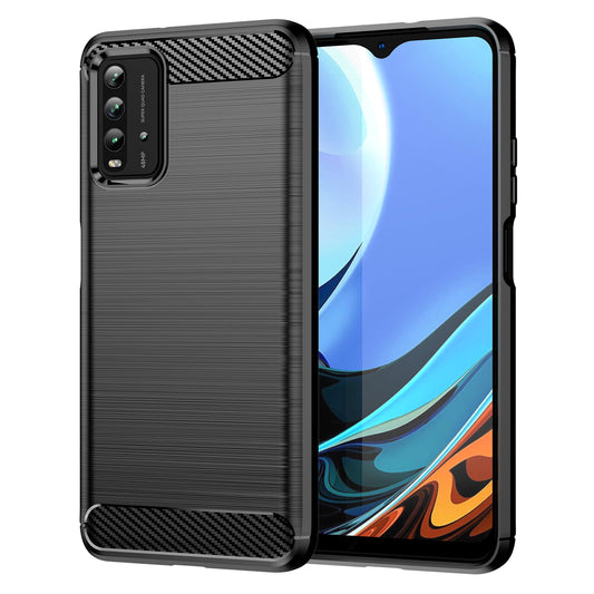 1.8mm Scratch-proof Brushed Carbon Fiber Texture TPU Back Case Mobile Phone Cover for Xiaomi Poco M3/Redmi 9 Power/Note 9 4G (Qualcomm Snapdragon 662)/Redmi 9T