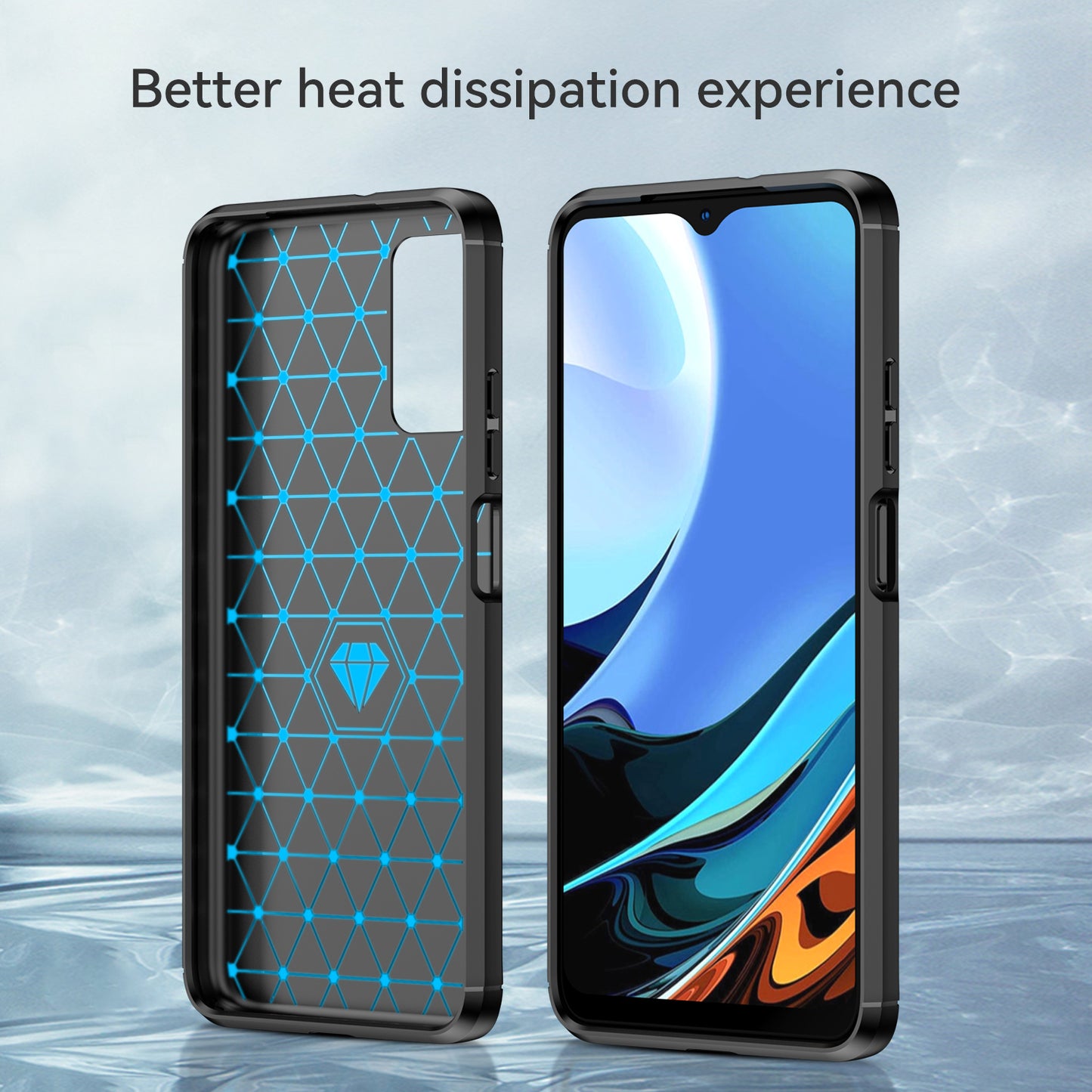 1.8mm Scratch-proof Brushed Carbon Fiber Texture TPU Back Case Mobile Phone Cover for Xiaomi Poco M3/Redmi 9 Power/Note 9 4G (Qualcomm Snapdragon 662)/Redmi 9T