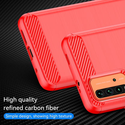 1.8mm Scratch-proof Brushed Carbon Fiber Texture TPU Back Case Mobile Phone Cover for Xiaomi Poco M3/Redmi 9 Power/Note 9 4G (Qualcomm Snapdragon 662)/Redmi 9T