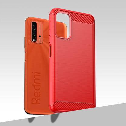 1.8mm Scratch-proof Brushed Carbon Fiber Texture TPU Back Case Mobile Phone Cover for Xiaomi Poco M3/Redmi 9 Power/Note 9 4G (Qualcomm Snapdragon 662)/Redmi 9T