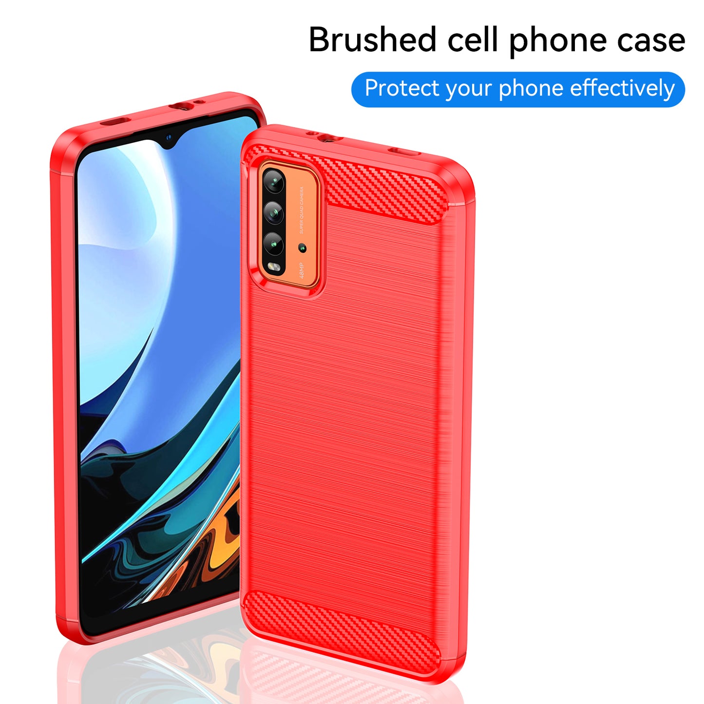 1.8mm Scratch-proof Brushed Carbon Fiber Texture TPU Back Case Mobile Phone Cover for Xiaomi Poco M3/Redmi 9 Power/Note 9 4G (Qualcomm Snapdragon 662)/Redmi 9T