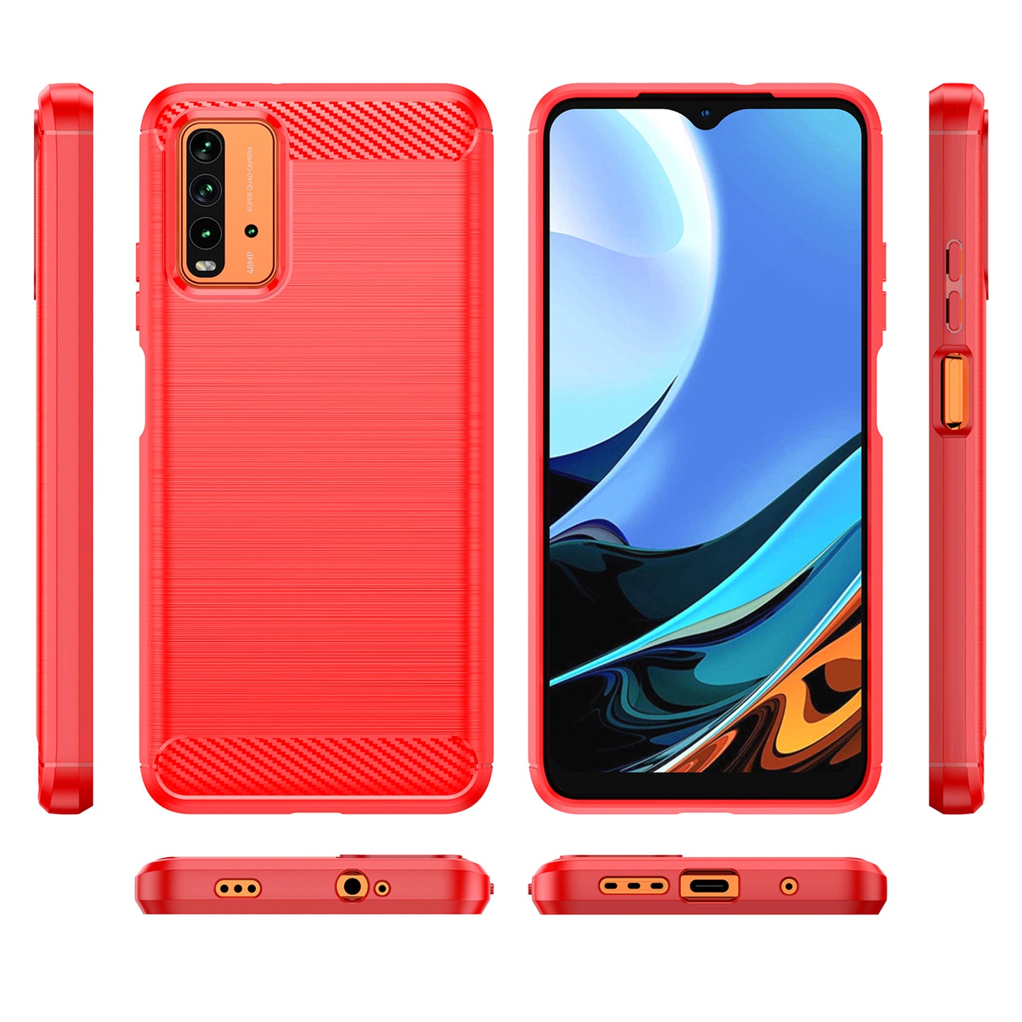 1.8mm Scratch-proof Brushed Carbon Fiber Texture TPU Back Case Mobile Phone Cover for Xiaomi Poco M3/Redmi 9 Power/Note 9 4G (Qualcomm Snapdragon 662)/Redmi 9T