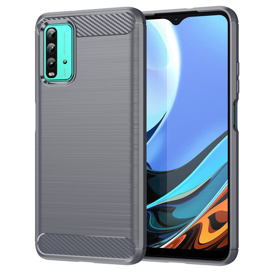1.8mm Scratch-proof Brushed Carbon Fiber Texture TPU Back Case Mobile Phone Cover for Xiaomi Poco M3/Redmi 9 Power/Note 9 4G (Qualcomm Snapdragon 662)/Redmi 9T