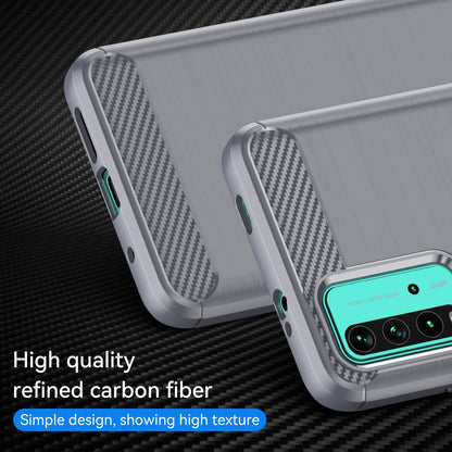 1.8mm Scratch-proof Brushed Carbon Fiber Texture TPU Back Case Mobile Phone Cover for Xiaomi Poco M3/Redmi 9 Power/Note 9 4G (Qualcomm Snapdragon 662)/Redmi 9T