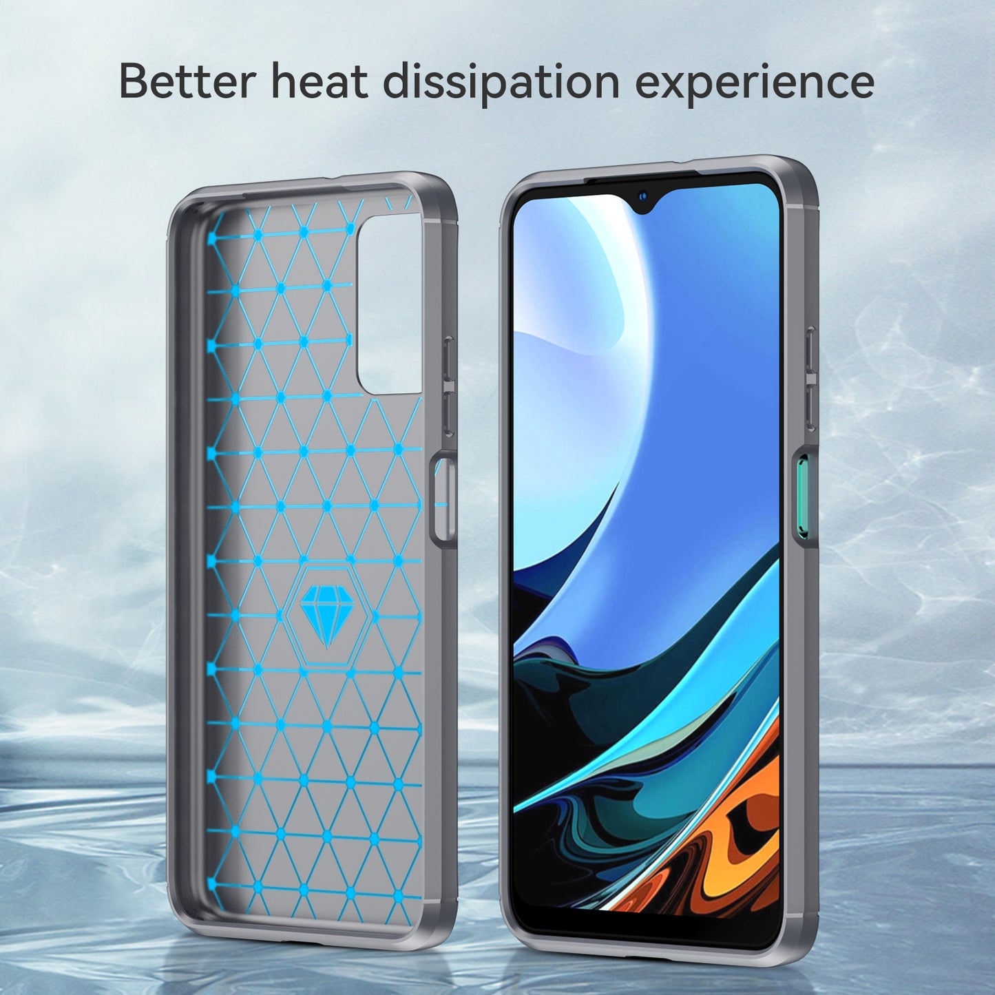 1.8mm Scratch-proof Brushed Carbon Fiber Texture TPU Back Case Mobile Phone Cover for Xiaomi Poco M3/Redmi 9 Power/Note 9 4G (Qualcomm Snapdragon 662)/Redmi 9T