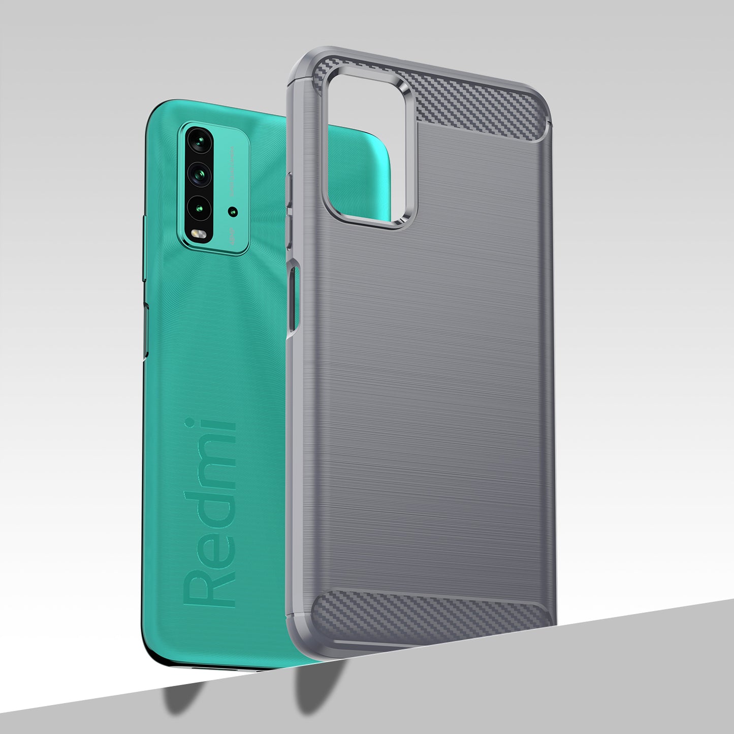 1.8mm Scratch-proof Brushed Carbon Fiber Texture TPU Back Case Mobile Phone Cover for Xiaomi Poco M3/Redmi 9 Power/Note 9 4G (Qualcomm Snapdragon 662)/Redmi 9T