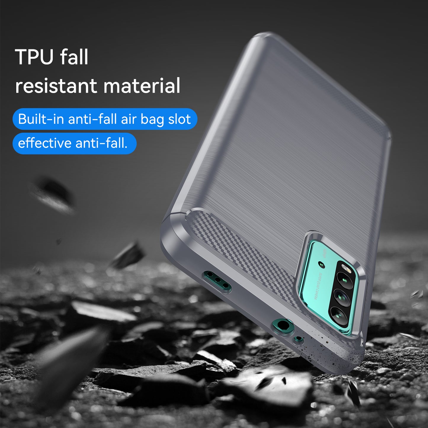 1.8mm Scratch-proof Brushed Carbon Fiber Texture TPU Back Case Mobile Phone Cover for Xiaomi Poco M3/Redmi 9 Power/Note 9 4G (Qualcomm Snapdragon 662)/Redmi 9T