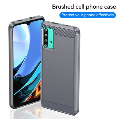 1.8mm Scratch-proof Brushed Carbon Fiber Texture TPU Back Case Mobile Phone Cover for Xiaomi Poco M3/Redmi 9 Power/Note 9 4G (Qualcomm Snapdragon 662)/Redmi 9T