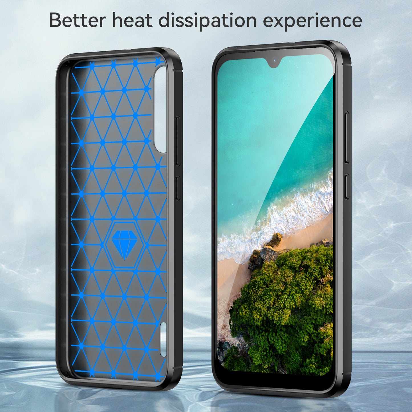 1.8mm Carbon Fiber Texture TPU Case Anti-Fingerprint Brushed Surface Anti-Drop Phone Protective Cover for Xiaomi Mi CC9e/Mi A3