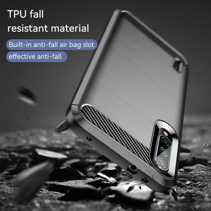1.8mm Carbon Fiber Texture TPU Case Anti-Fingerprint Brushed Surface Anti-Drop Phone Protective Cover for Xiaomi Mi CC9e/Mi A3