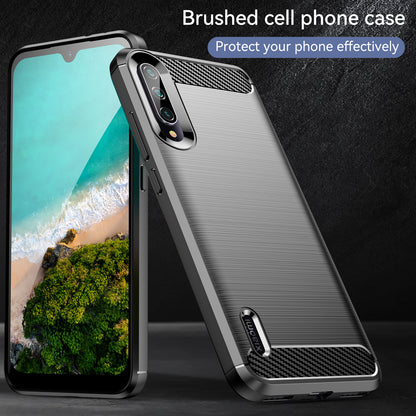 1.8mm Carbon Fiber Texture TPU Case Anti-Fingerprint Brushed Surface Anti-Drop Phone Protective Cover for Xiaomi Mi CC9e/Mi A3