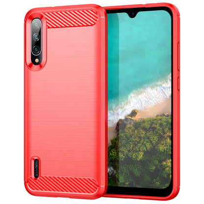 1.8mm Carbon Fiber Texture TPU Case Anti-Fingerprint Brushed Surface Anti-Drop Phone Protective Cover for Xiaomi Mi CC9e/Mi A3